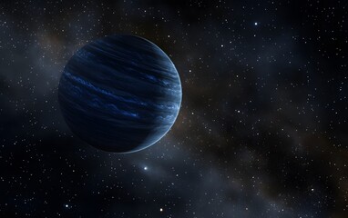 Mysterious blue planet in deep space