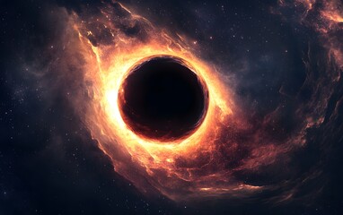 Wall Mural - supermassive black hole in deep space