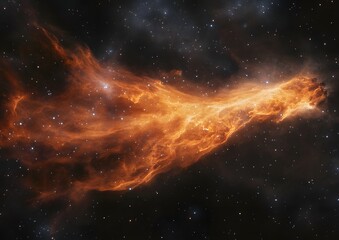 Glowing cosmic cloud in deep space