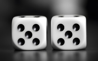 Pair of white dice with black dots