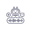 © nexusby - Voice assistant icon with robot, line vector