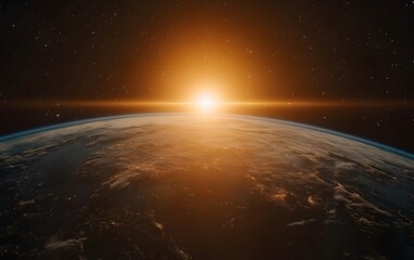 Wall Mural - Stunning sunrise over the earth from space