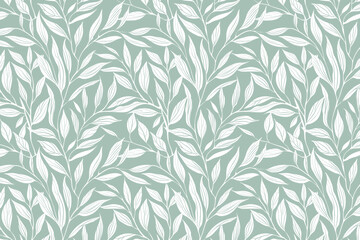 Poster - Toile pattern tapestry. Linocut print. Monochrome botanical pattern background. Created with Generative AI technology.