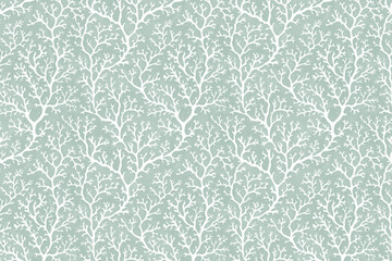 Poster - Toile pattern tapestry. Linocut print. Monochrome coral pattern background. Created with Generative AI technology.