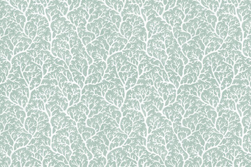 Poster - Toile pattern tapestry. Linocut print. Monochrome coral pattern background. Created with Generative AI technology.