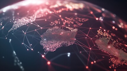 Poster - A digital representation of Earth showcasing interconnected networks and data flow.