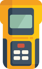 Fototapete - Yellow multimeter showing measurement results on a white background, perfect icon for apps and websites