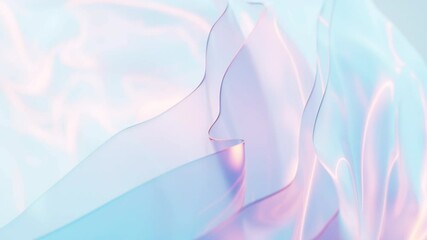 Poster - Flowing gradient transparent multilayer glass background, 3d rendering.