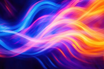 Poster - Dynamic electric background with hues of orange, blue, and purple
