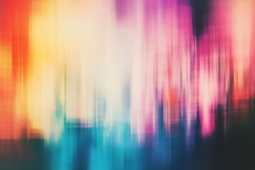 Poster - Softly blurred artistic background with a grainy texture. Vibrant digital disturbances create a gentle design. Nostalgic multicolored feel evoking lo-fi style with vhs distortion