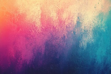 Poster - Faded gradient background with textures. Soft, vibrant digital noise design. Vintage aesthetic in retro colors. Vhs-like distortion effect