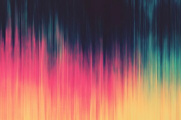 Poster - Faded gradient background with texture. Soft vibrant digital noise design. Nostalgic retro multicolor style. Vhs distortion effect with glitch