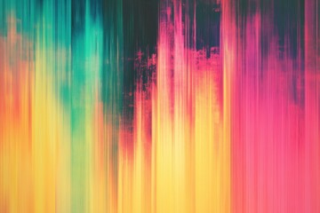Poster - Multicolored soft gradient background. Lively digital noise texture featuring gentle effects. Nostalgic lo-fi colorful style. Classic vhs distortion design
