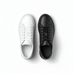 A black and white sneakers mockup isolated on white background