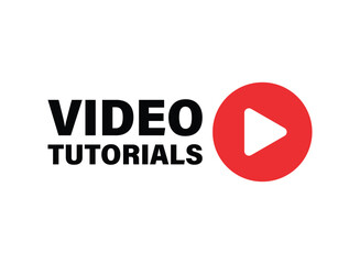 Poster - Play video tutorials icon in flat style. Education software vector illustration on isolated background. Webinar training sign business concept.