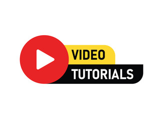 Poster - Play video tutorials icon in flat style. Education software vector illustration on isolated background. Webinar training sign business concept.