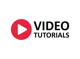 Poster - Play video tutorials icon in flat style. Education software vector illustration on isolated background. Webinar training sign business concept.
