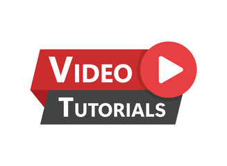 Poster - Play video tutorials icon in flat style. Education software vector illustration on isolated background. Webinar training sign business concept.