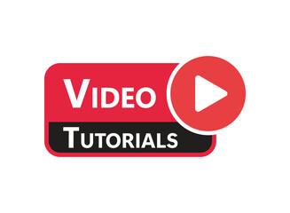 Poster - Play video tutorials icon in flat style. Education software vector illustration on isolated background. Webinar training sign business concept.