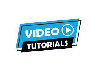 Poster - Play video tutorials icon in flat style. Education software vector illustration on isolated background. Webinar training sign business concept.