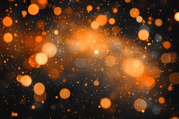 Poster - Blurred background of fuzzy black and orange holiday lights