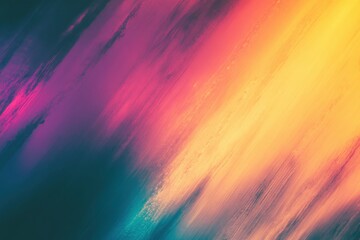 Poster - Muted grainy gradient background with digital noise texture. Vintage retro multicolor feel enhanced by vhs distortion effects