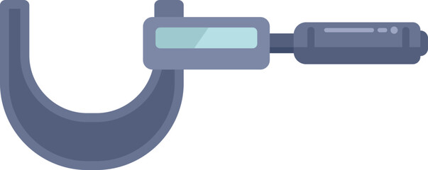 Poster - professional metallic outside micrometer measuring tool with scale is lying on white background