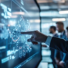 Poster - Business Leader Pointing at Data Visualization