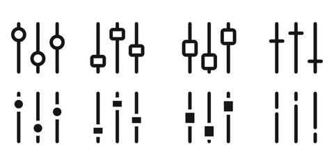 Aufkleber - Equalizer Slider icon. Volume controller symbols collection.