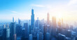 © song - City Skyline and Skyscrapers Under Blue Sky and White Clouds Aerial View