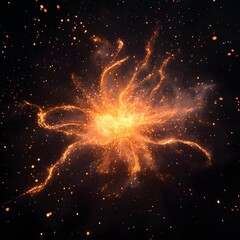 A photo of great  flame explosion on black background