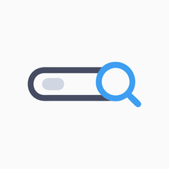 Poster - Minimalist Search Bar Icon with Magnifying Glass.