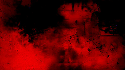 Wall Mural - Dark red grunge wall texture for designer background. Rough surface. Artistically textured background. 