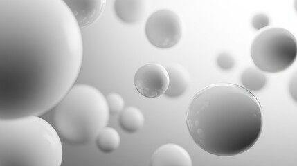 Poster - Floating white spheres in abstract space