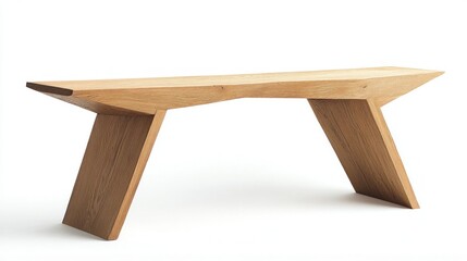 Poster - Modern Wooden Bench with Angular Legs