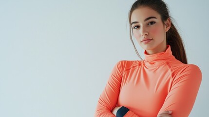 Poster - Portrait of a Confident Woman in a Pink Sportswear