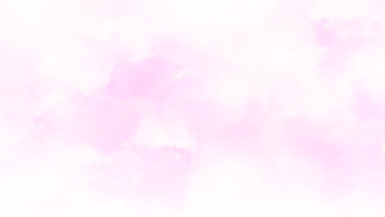 Wall Mural - pink sky with white clouds aquarelle paint paper textured vector canvas. abstract bright colorful pi