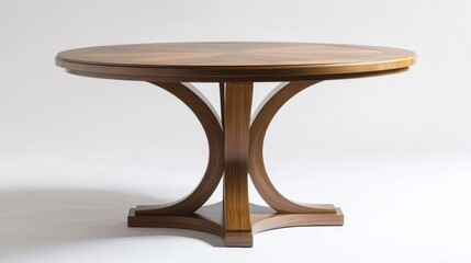 Poster - Round Wooden Dining Table with Intricate Base