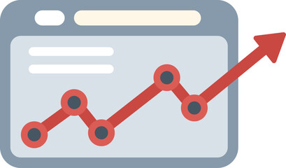 Poster - graph chart is showing website traffic growing up