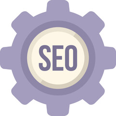 Poster - seo optimization process with gear icon showing search engine optimization concept