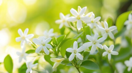 Canvas Print - White Flowers Blooming in the Sunshine