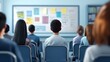 © putri syakilla - Students attentively listening in a classroom setting with notes on the board.