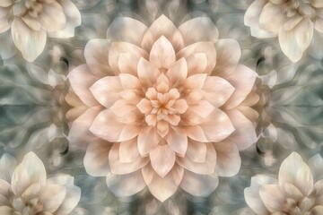 Wall Mural - Ethereal floral design featuring soft, layered petals, creating a serene and tranquil atmosphere suitable for various artistic uses.