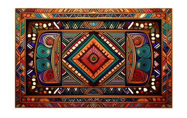 African-inspired frame borders in a vector illustration. vibrant tribal patterns, a rural handcrafted design suitable for wall art.