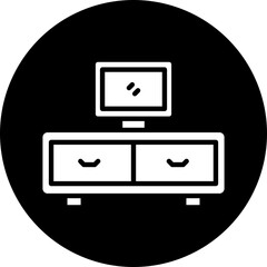 Poster - Tv Table Icon Design