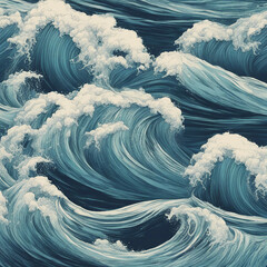 Wall Mural - ocean wave illustration background