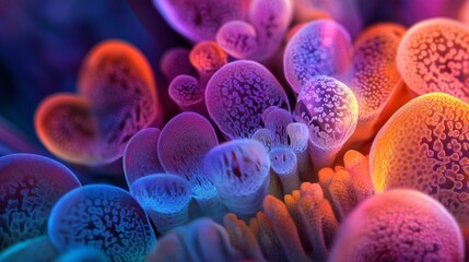 Wall Mural - Vibrant Microstructure of Nutrient Uptake in a Detailed, Realistic Photography Style, Perfect for Educational Purposes