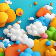 Sticker - Colorful 3D Cloud Visualization Concept Design