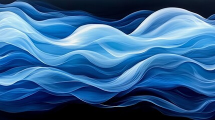 Abstract Blue Wave Background  Swirling Lines  Fluid Design