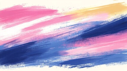 Wall Mural - Abstract Pink Blue Yellow Brush Strokes Art Background Texture